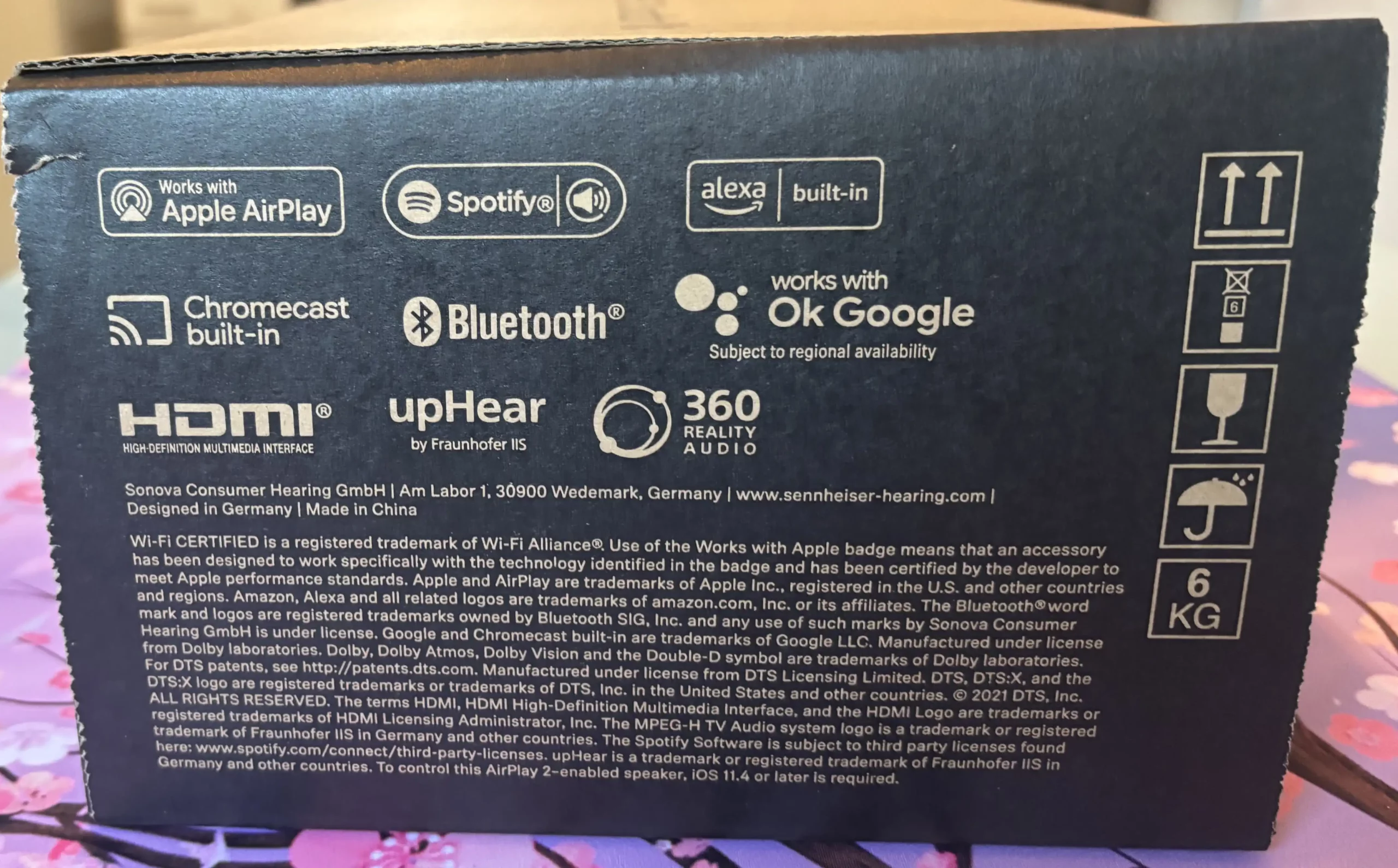 embalaje barra sonido sennheiser ambeo mini