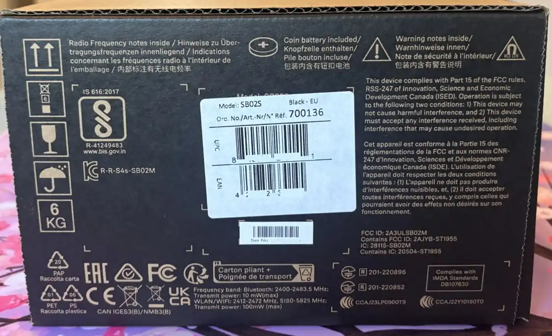 embalaje barra sonido sennheiser ambeo mini