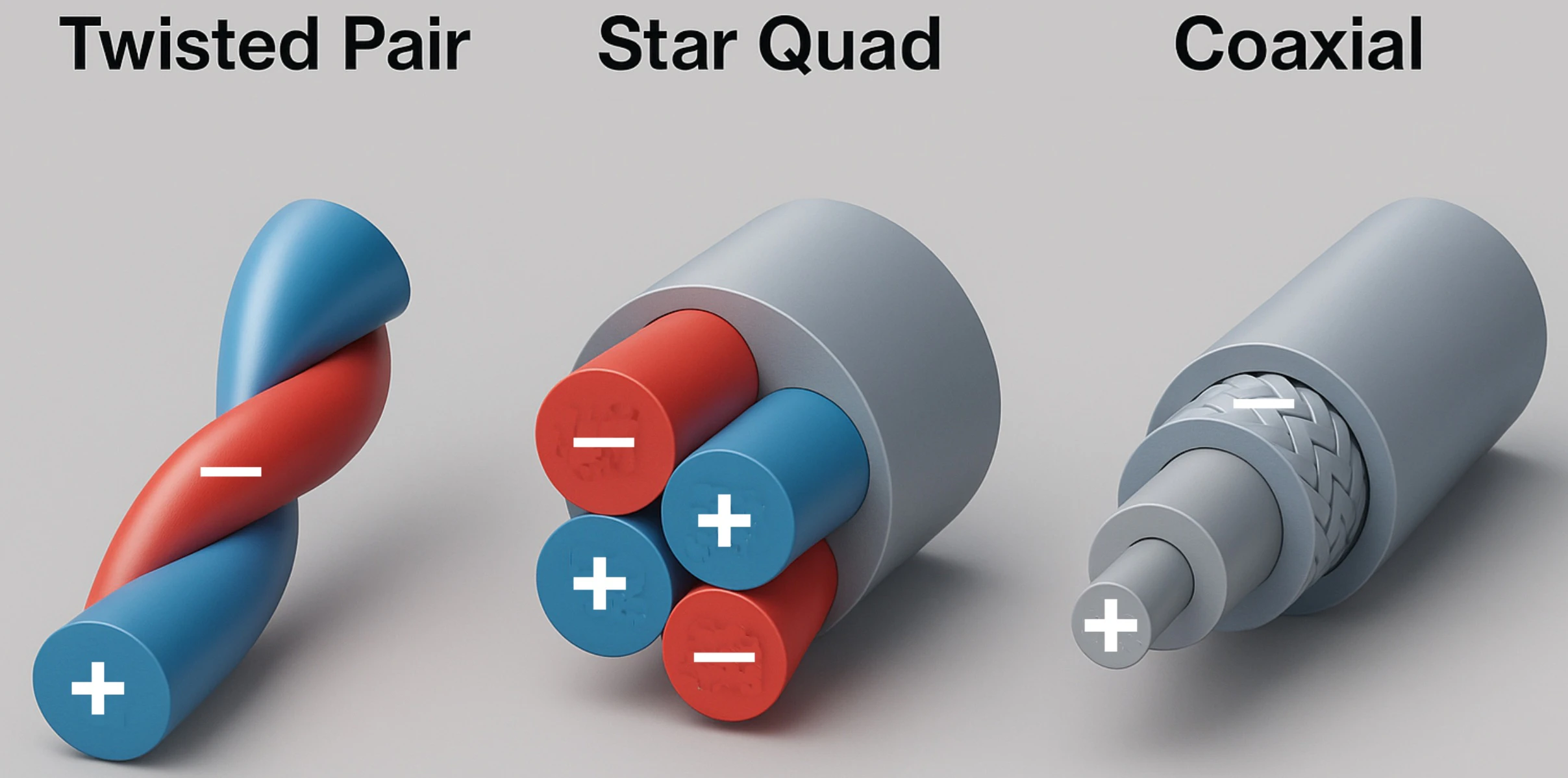 par trenzado, Star Quad, coaxial