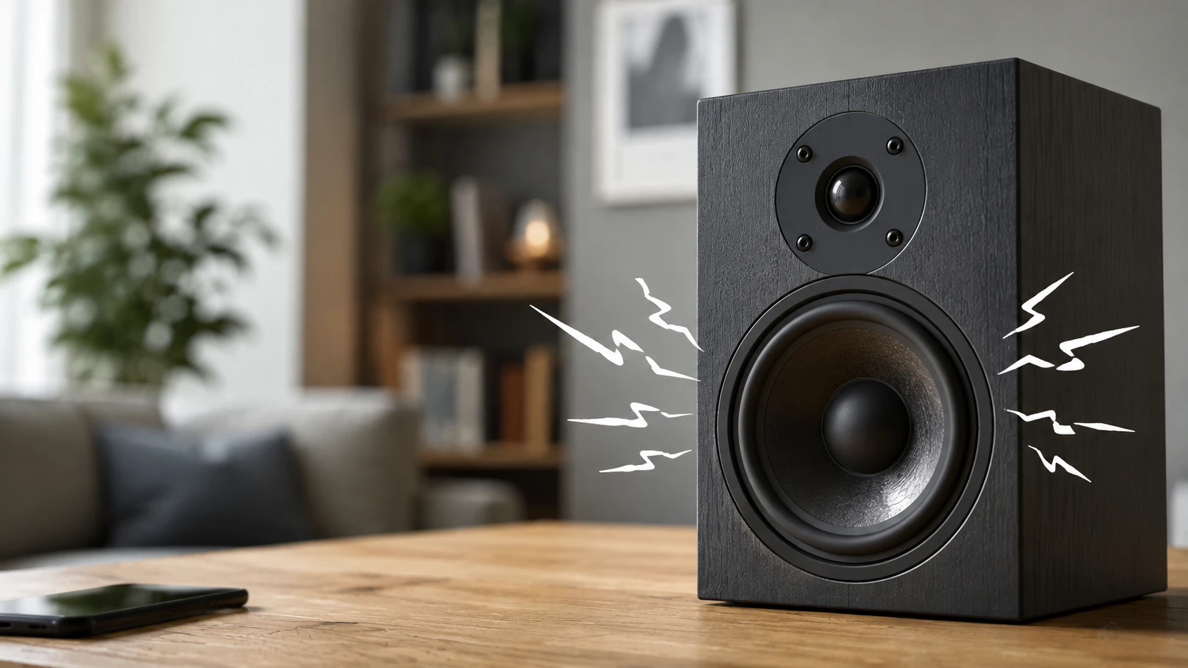 altavoz suena distorsionado