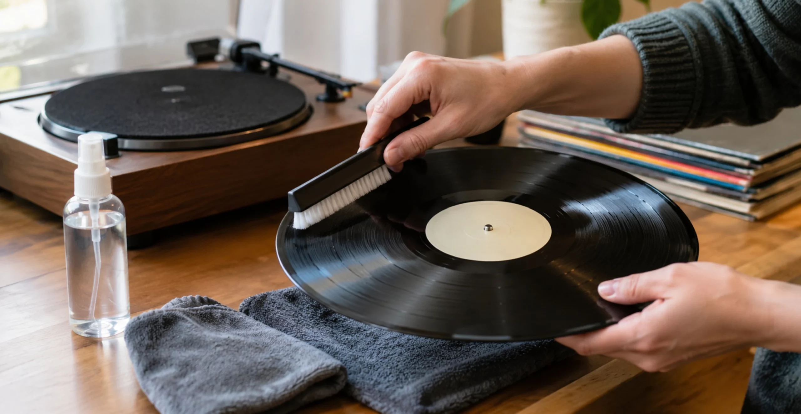 limpiar discos de vinilo